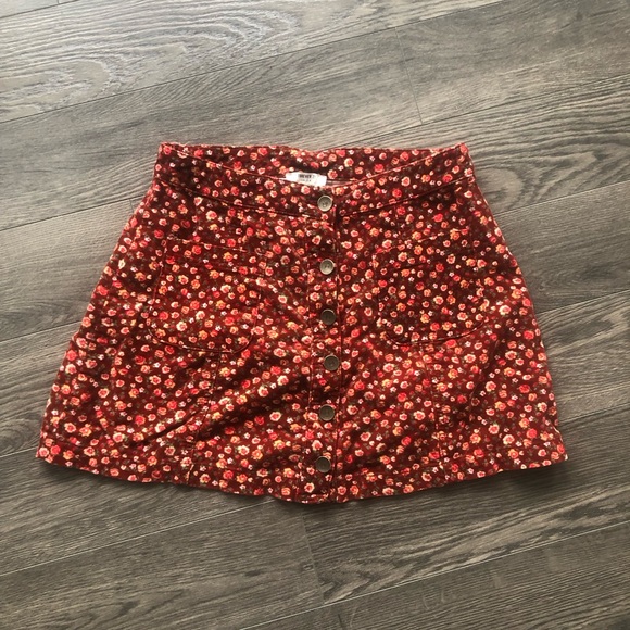 Forever 21 Dresses & Skirts - Forever21 Mini Floral A-line Velvet Skirt | Size M